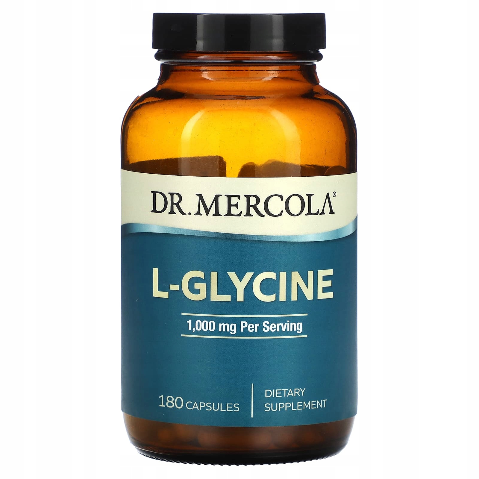 Dr. Mercola, L-glycin, 1000 mg, 180 kapslí (500 mg na kapsli)