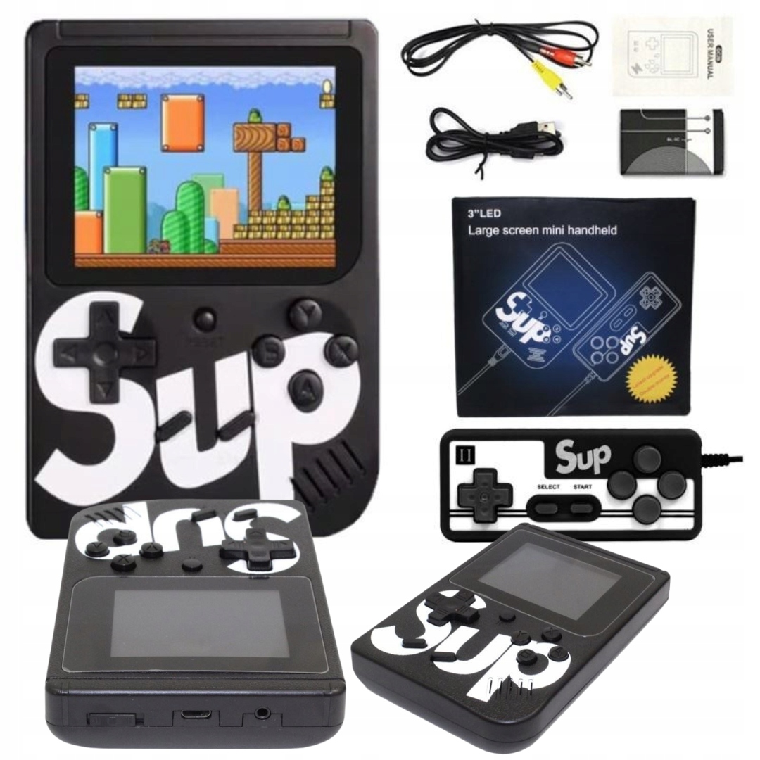 Przenośna MINI KONSOLA Do Gier SUP GAME BOX 400 GIER Mix Kolorów + PAD