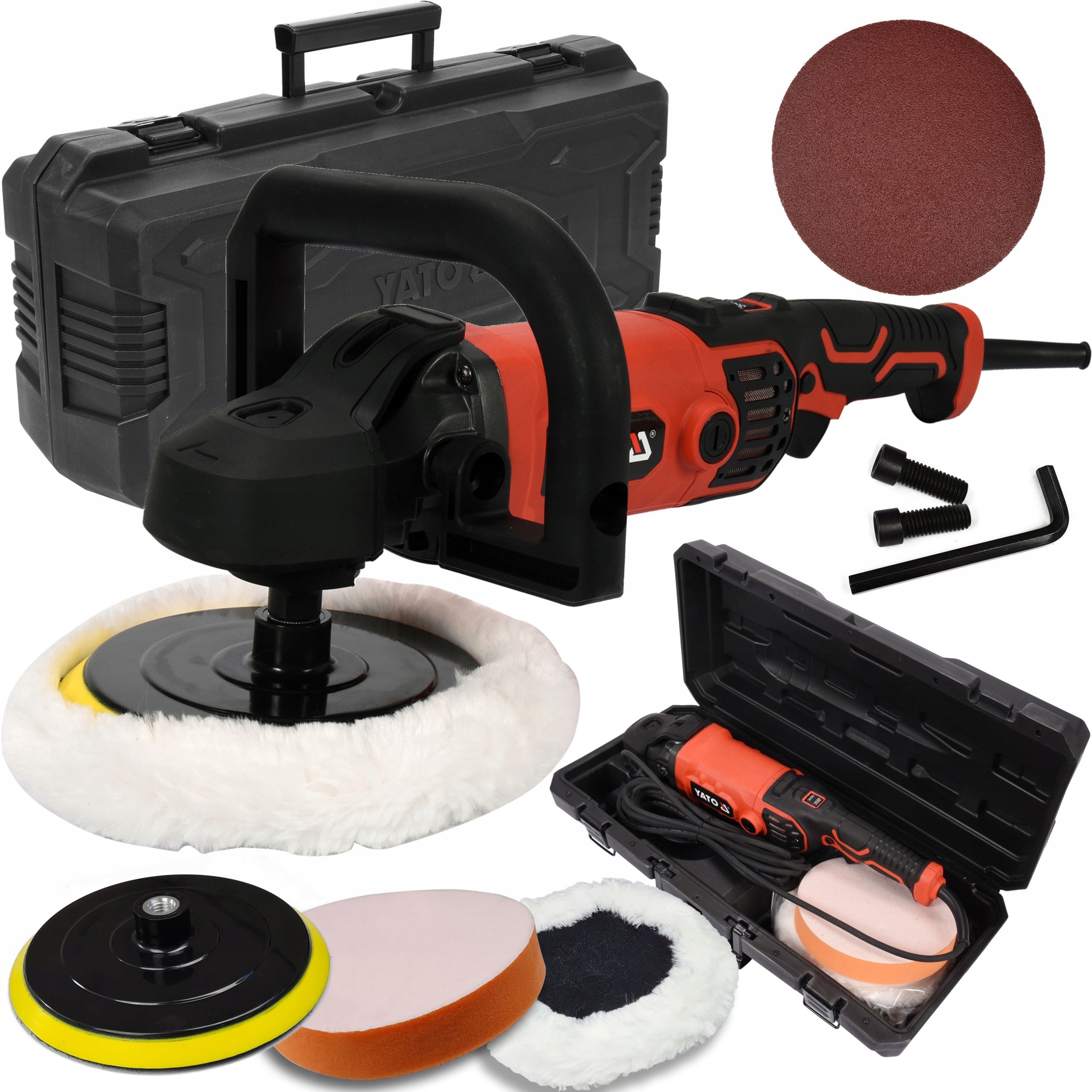 ПОЛІРУВАЛЬНИК ШЛІФУВАЛЬНИЙ ВЕРСТАТ 2В1 1300 ВТ РЕГУЛЮВАННЯ + АКСЕСУАРИ