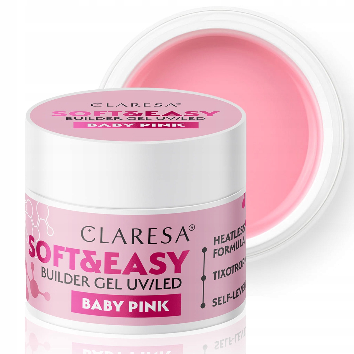 Zestaw budujący żel BABY PINK 45g Claresa tipsy Kod producenta 5904824297316