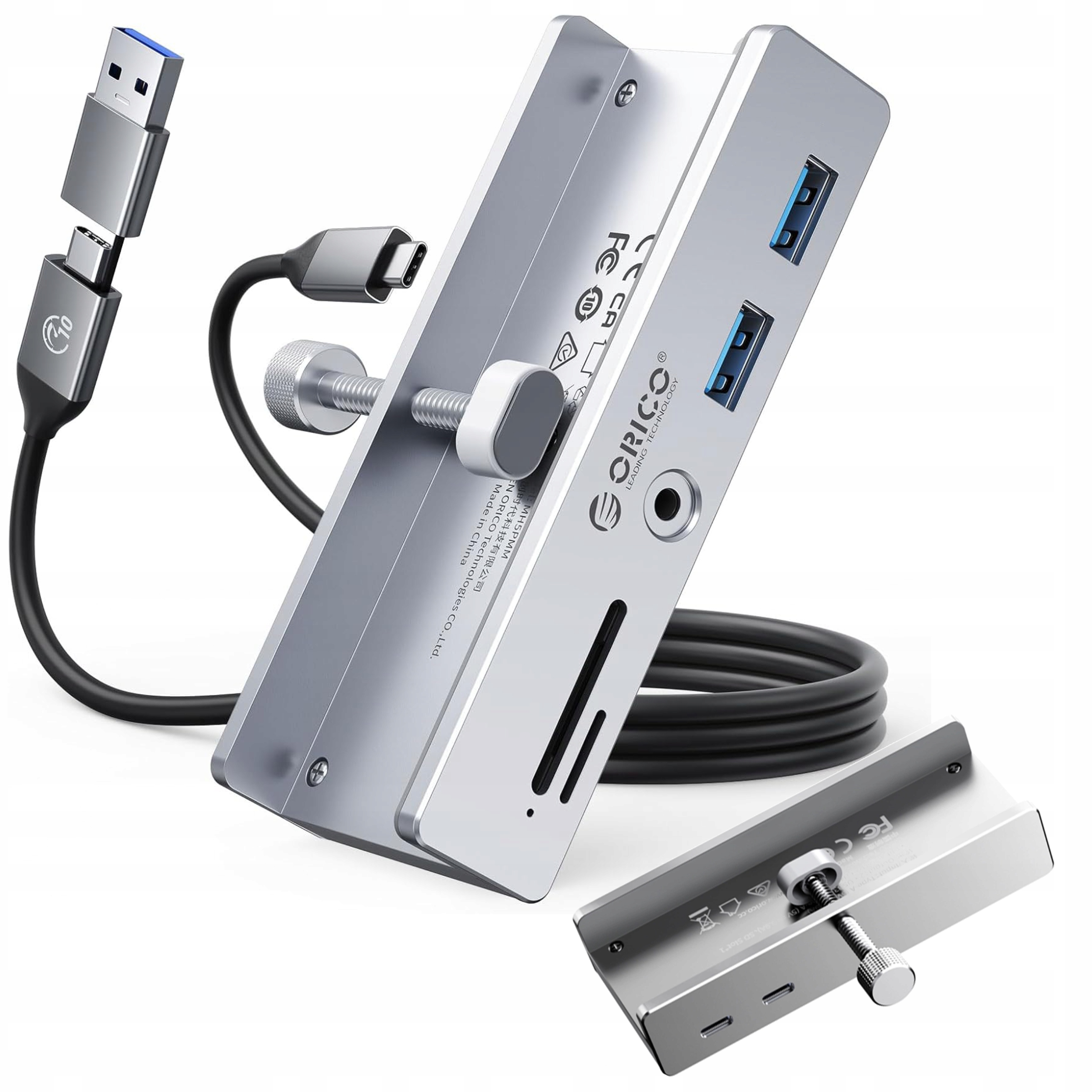 Hub Montowany Na Zacisk Na Biurko Monitor Orico Usb-c 2x Usb-a Sd Tf Audio