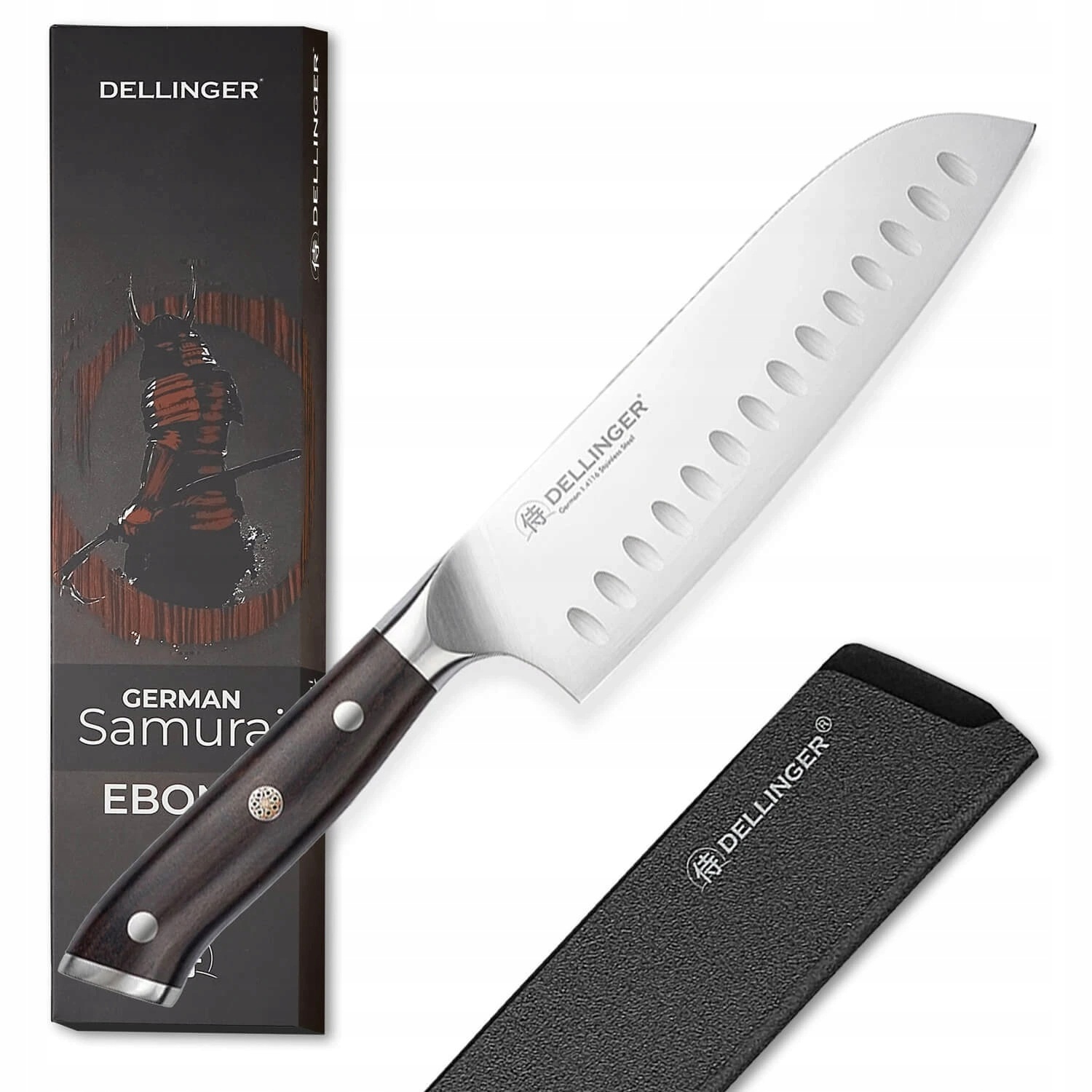 Santoku nůž šéfkuchaře 180 mm Dellinger German Samurai Ebony