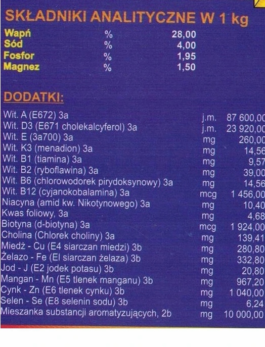 Univit Opas witaminy dla bydła opasów Unipasz 20kg Kod producenta univit dla opasów 2