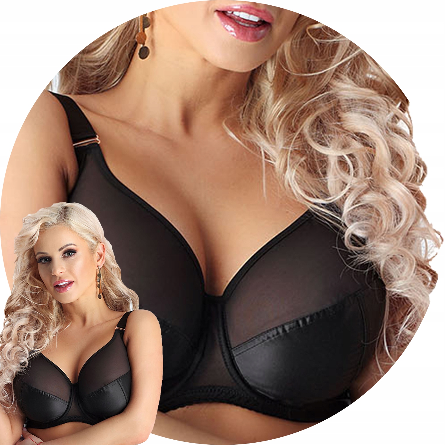 Nessa Linda N515 černá hladká podprsenka 65R Měkká podprsenka Soft