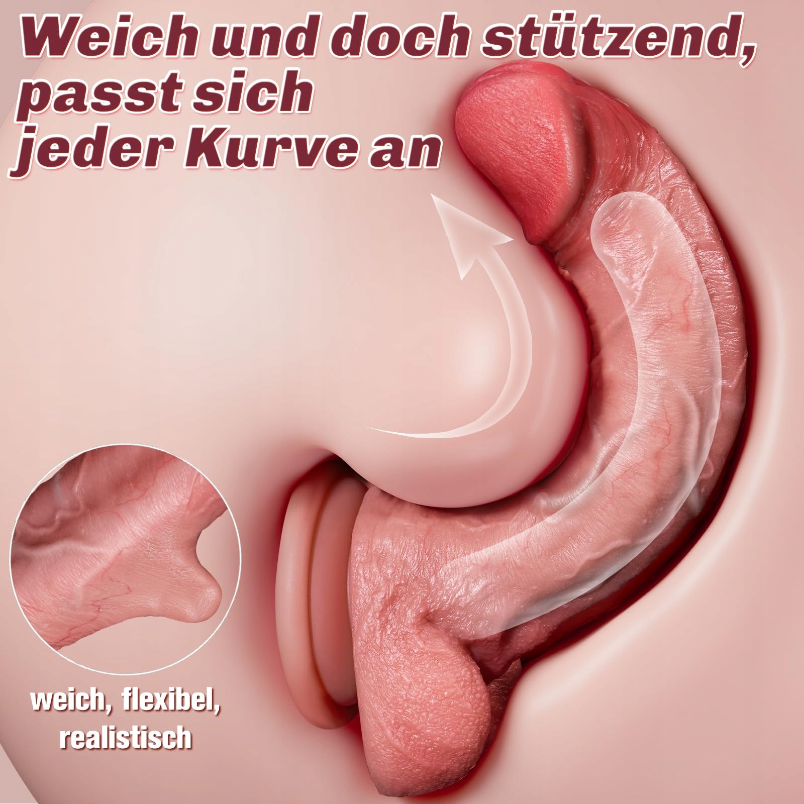 REALISTISCHER Dildo Analny Z Przyssawką Silikonowy 20 cm Dla Kobiet i Par — miniatura 5