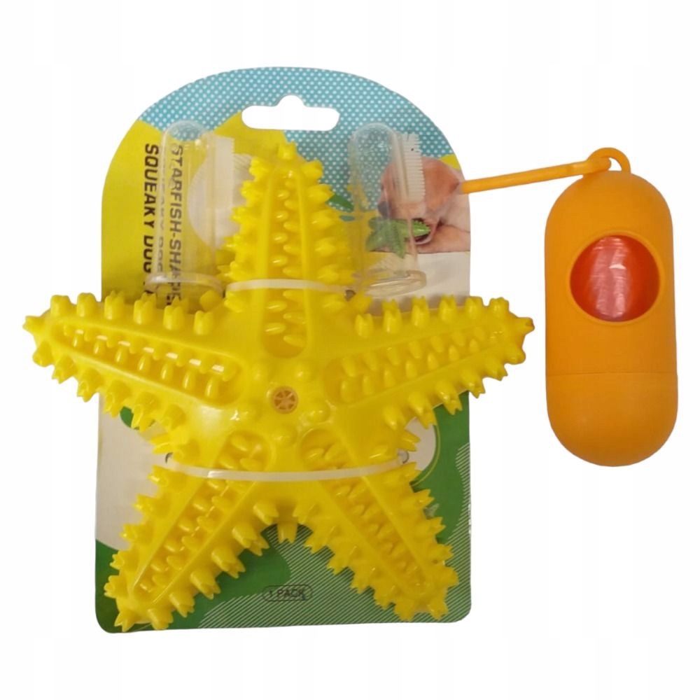 Sada pro psa s dentálním kousátkem žlutá 4W