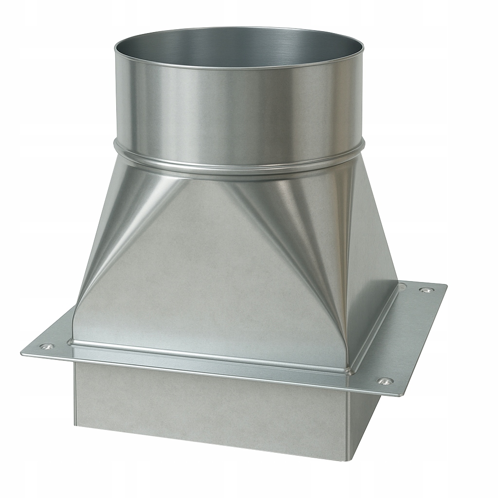 Przejście redukcyjne redukcja 120x160 fi 125 do kształtki wentylacyjnej