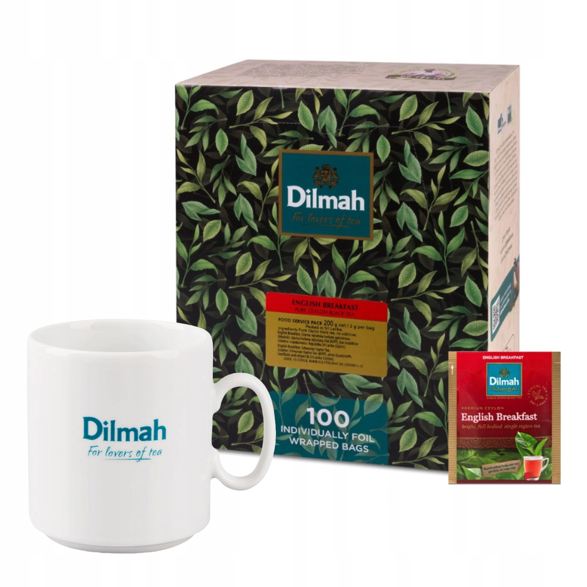 Herbata Czarna Dilmah English Breakfast 100 kopert Kubek Porcelanowy