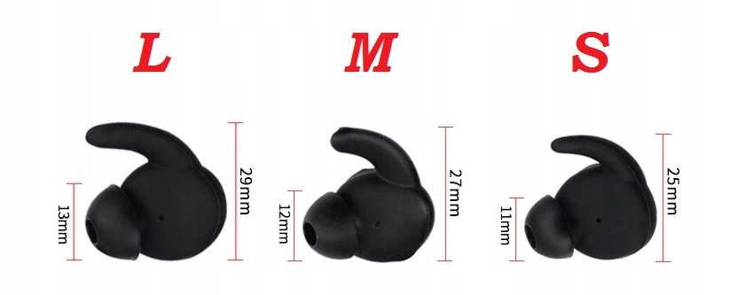 ZESTAW GUMKI NAKŁADKI HUAWEI HONOR AM61 S M L Kolor dominujący czarny