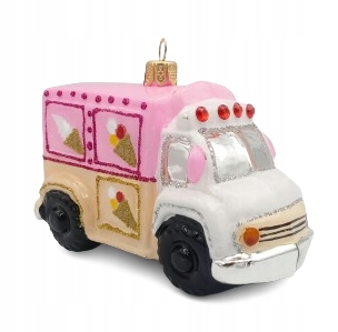 BOMBKI CHOINKOWE SZKLANE Autko z lodami 9cm