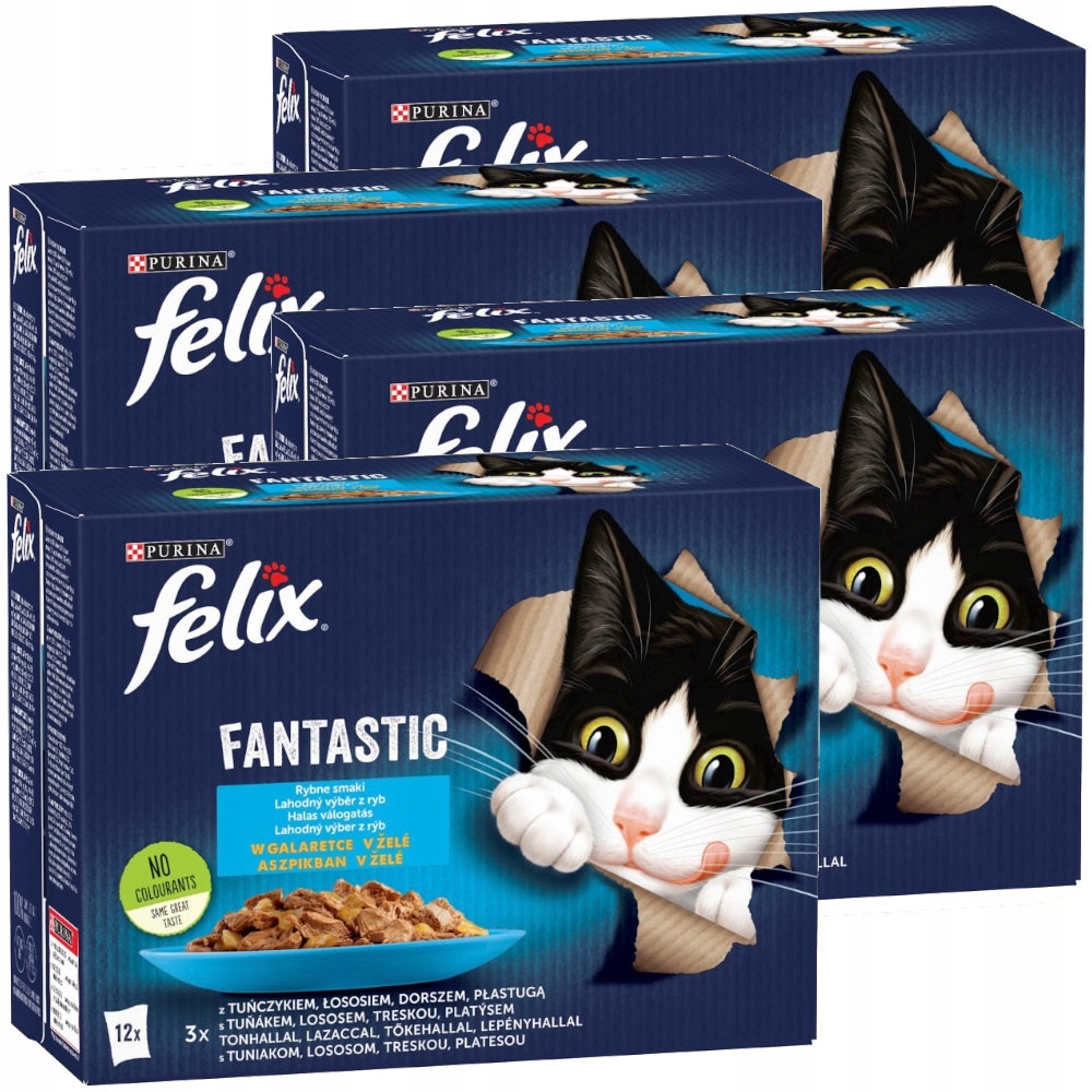 Levně Felix Fantastic V Želé Rybí Příchutě 48x85g