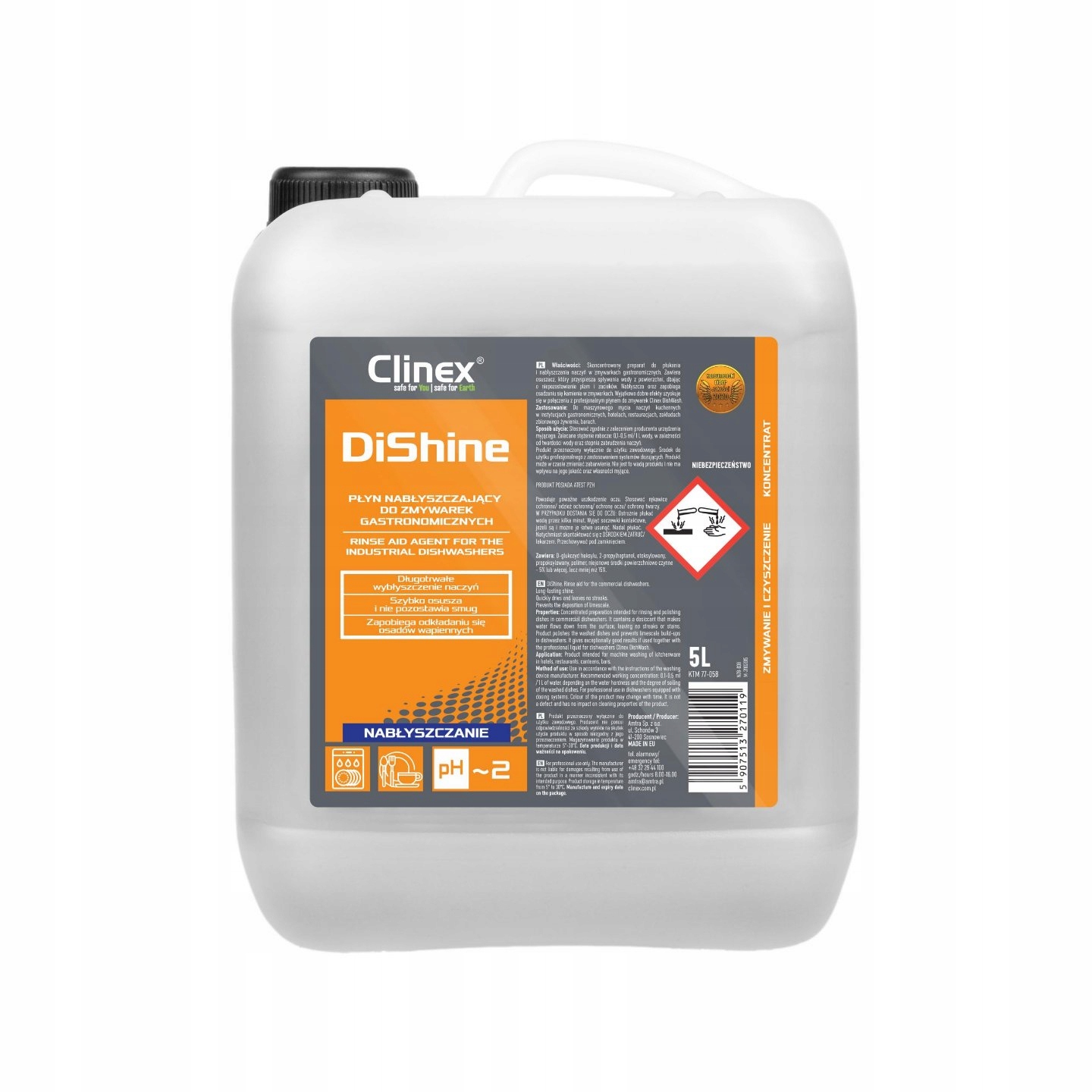 

Płyn Nabłyszczający do Zmywarek Clinex DiShine 5L