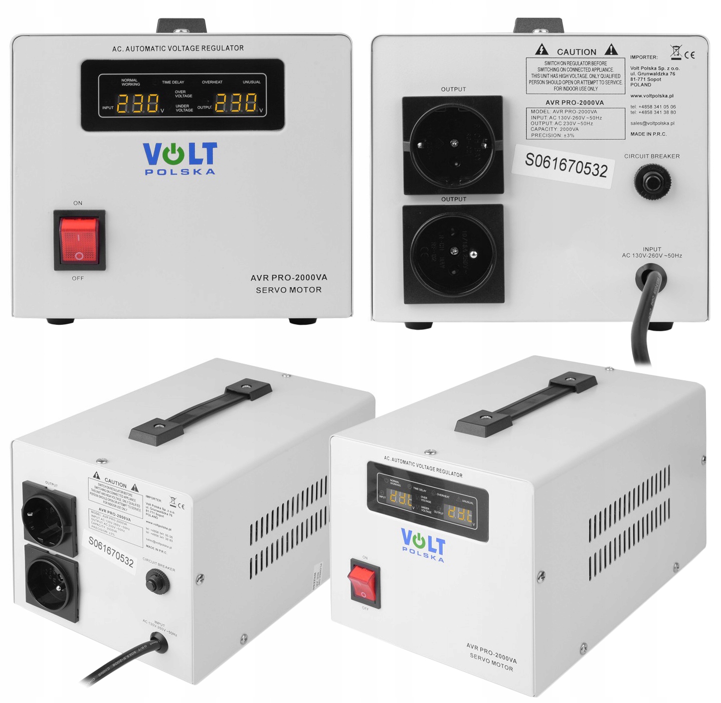 STABILIZATOR NAPIĘCIA AVR PRO 2000 3% PRECYZYJNY POD AGREGAT FOTOWOLTAIKĘ