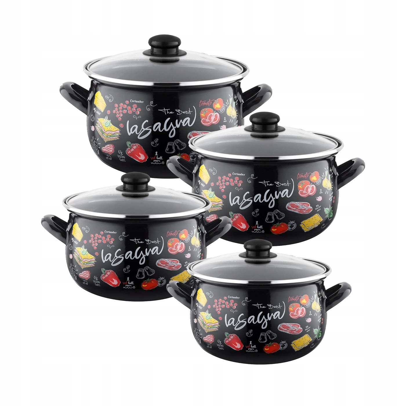 GARNEK EMALIOWANY LASAGNA 18 CM 3L EMALIA PLESZEW SZKLANA POKRYWKA Pojemność 3 l