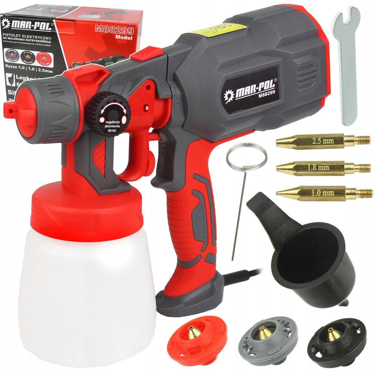Elektrická Malířská Pistole Hvlp 550W 800 ML 3 Trysky Mar-pol