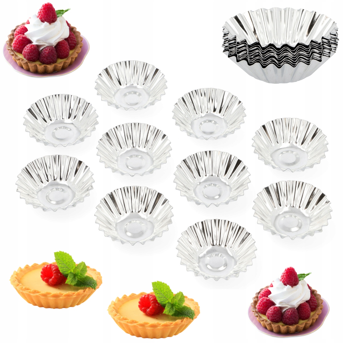 

Foremki do Babeczek tartaletek Tarty metalowe x10