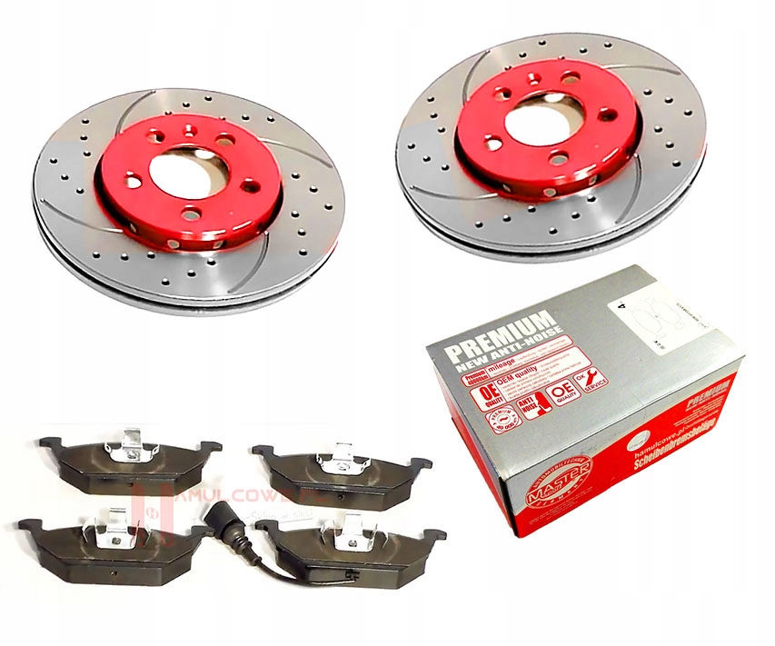 TARCZE NAWIERCANE NACINANE KLOCKI PRZOD VW GOLF IV