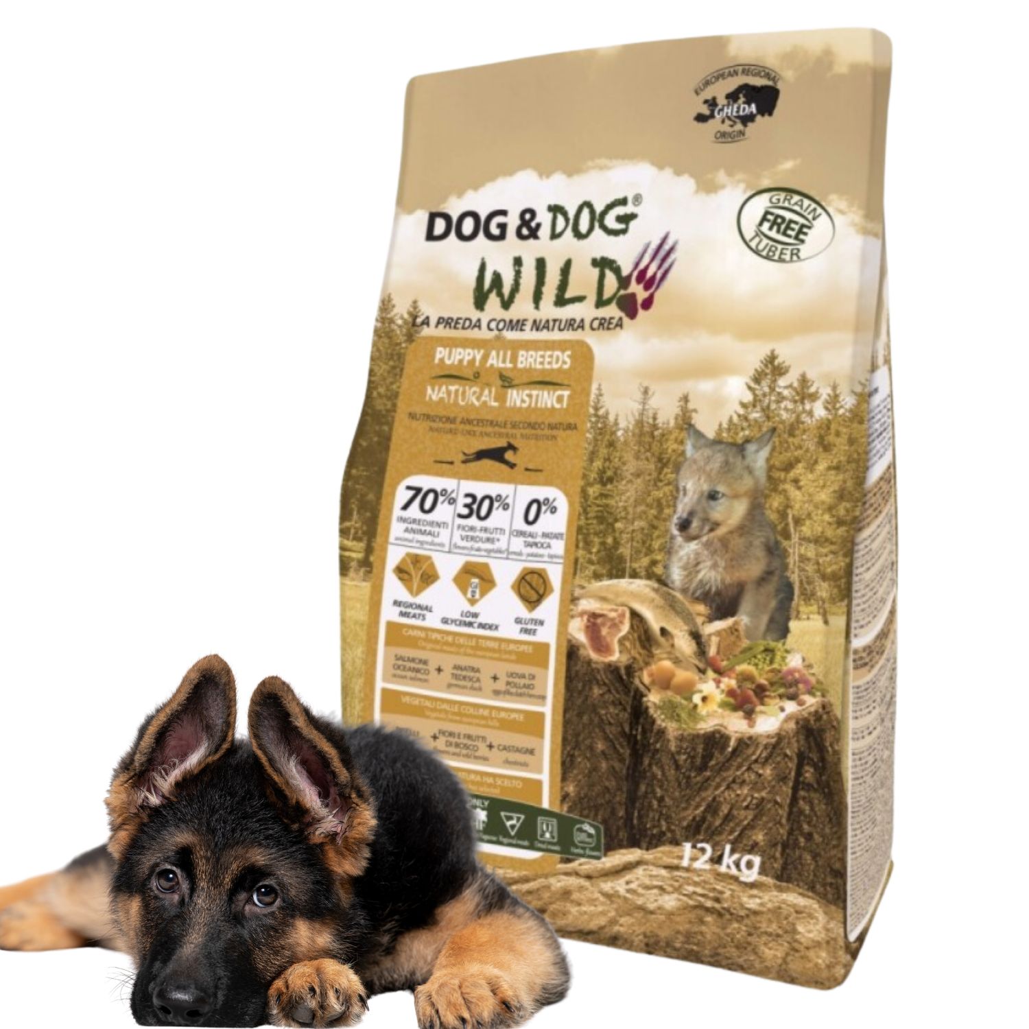 Dog&Dog Wild Natural Instinct Puppy 12kg Suszone mięsa