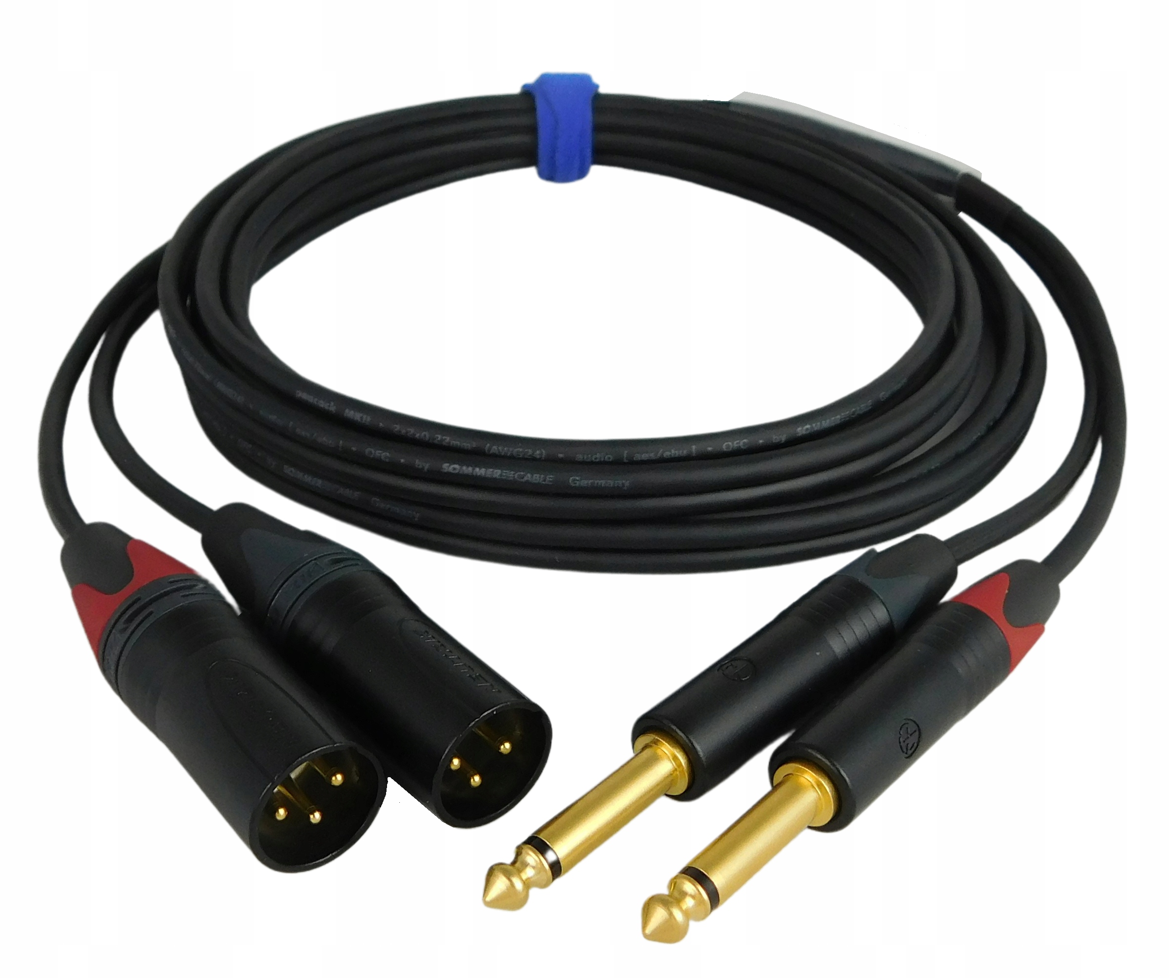 Sommer Peacock 2xXLR 2xJACK 6,3 mm Neutrik 3m