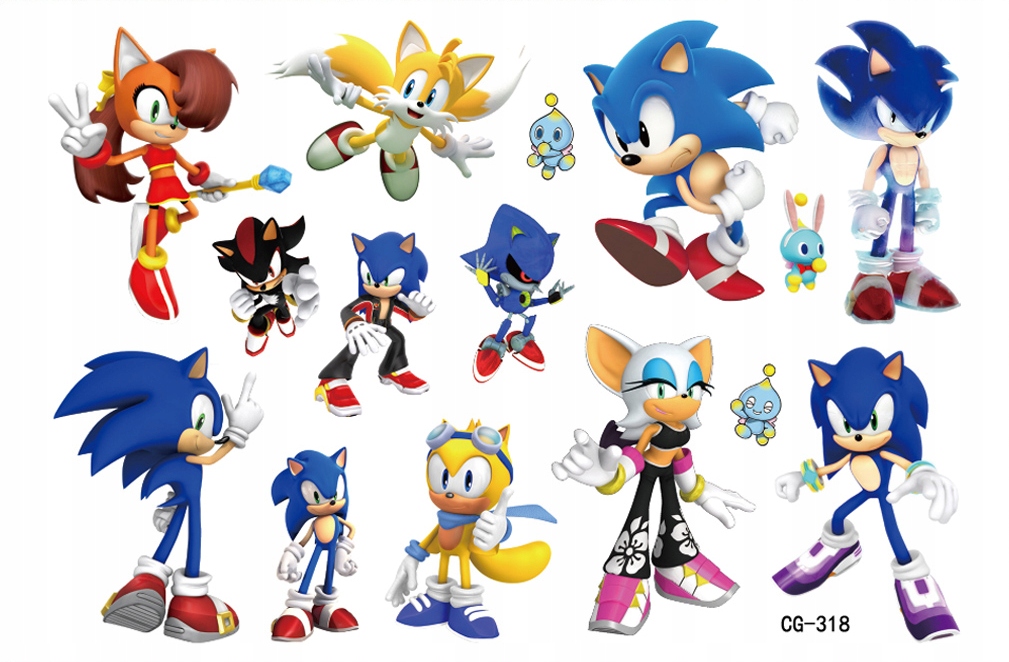 

Tatuaże zmywalne dla dzieci Sonic CG318