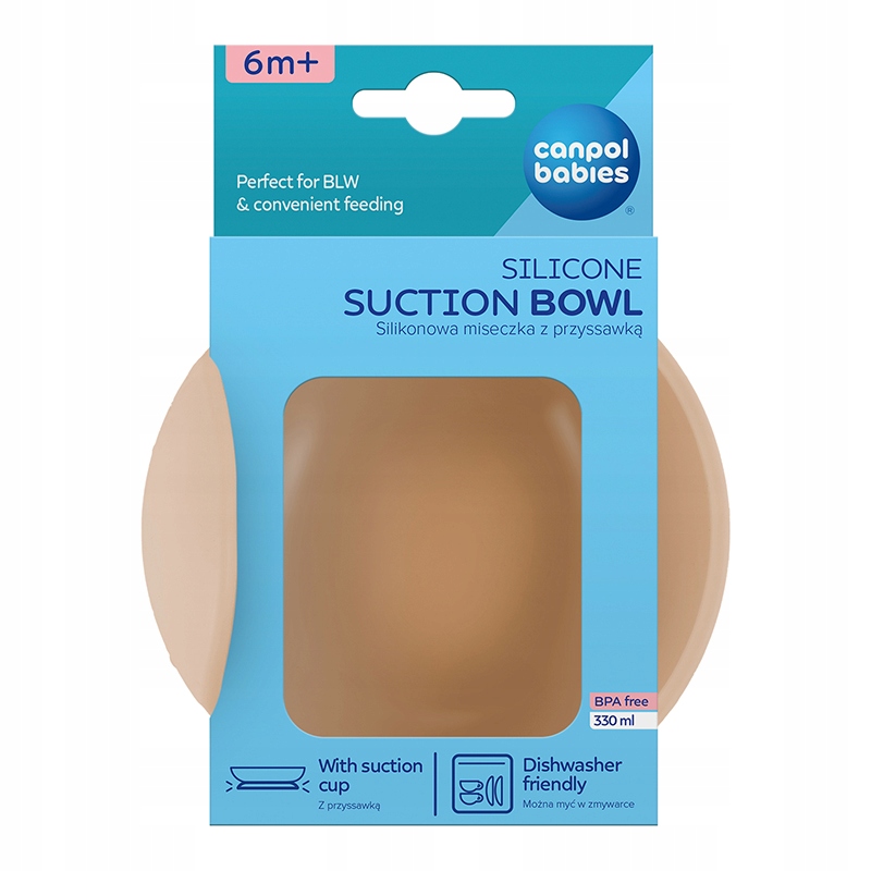 CANPOL BABIES MISECZKA SILIKONOWA Z PRZYSSAWKĄ MISKA BEŻOWA 330 ML 6M+ Kolor beżowy
