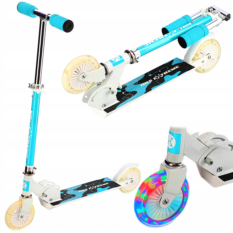 HULAJNOGA DLA DZIECI SKŁADANA KÓŁKA LEDOWE 120mm ABEC-5 REGULOWANA NILS LED