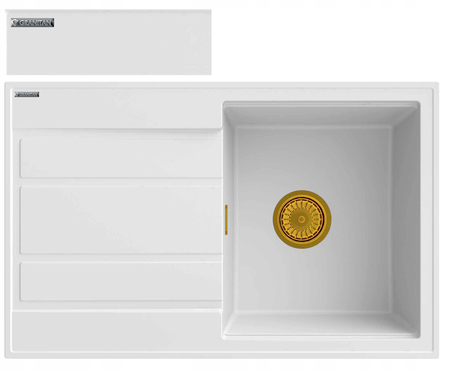 Granitový Dřez, Bílý Odkapávač, Sifon Timor