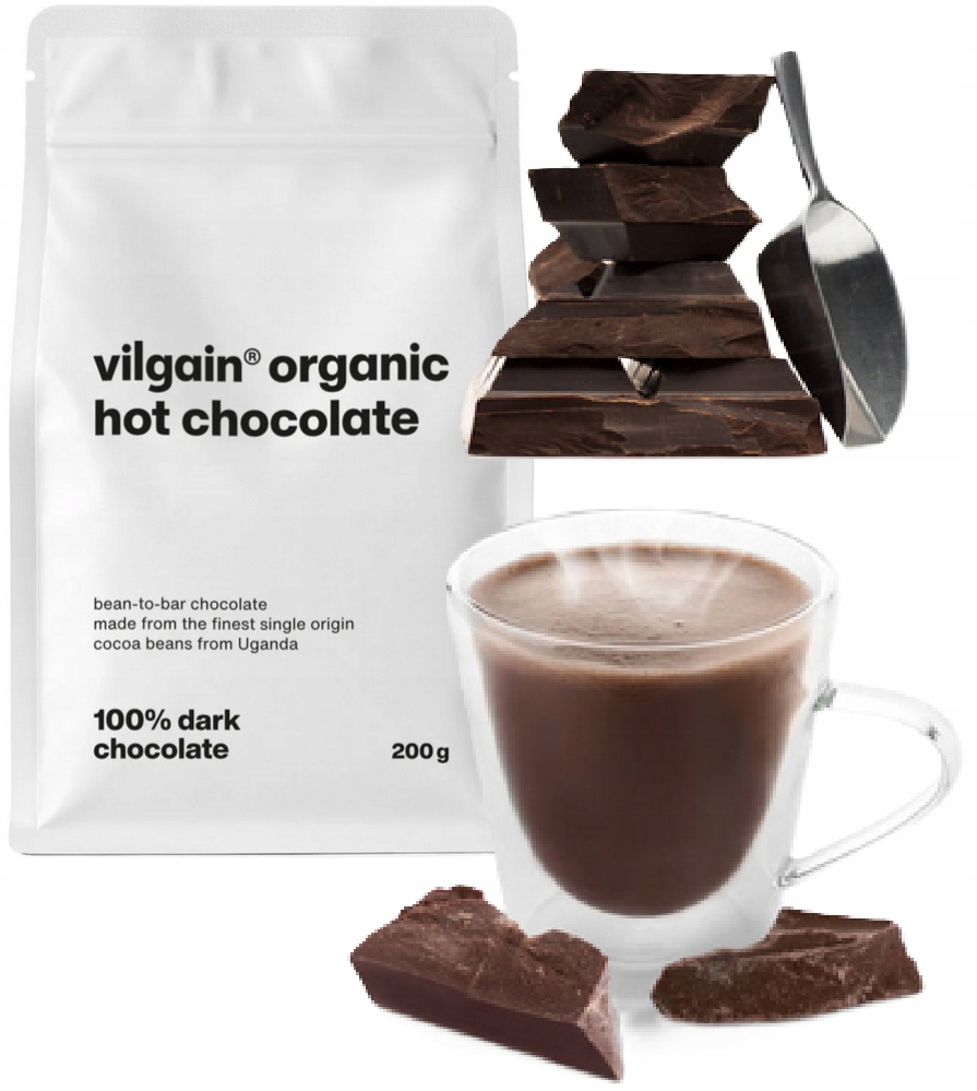 Bio Tmavá Čokoláda 100% horká Čokoláda 200 g Vilgain