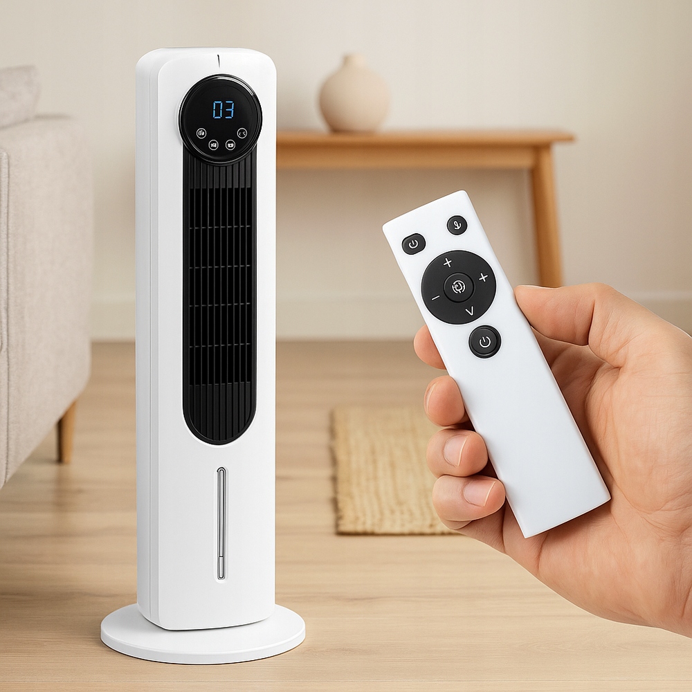Stĺpový Ventilátor Vodný podlahový Diaľkový Ovládač Ionizácia Oscilácia Displej