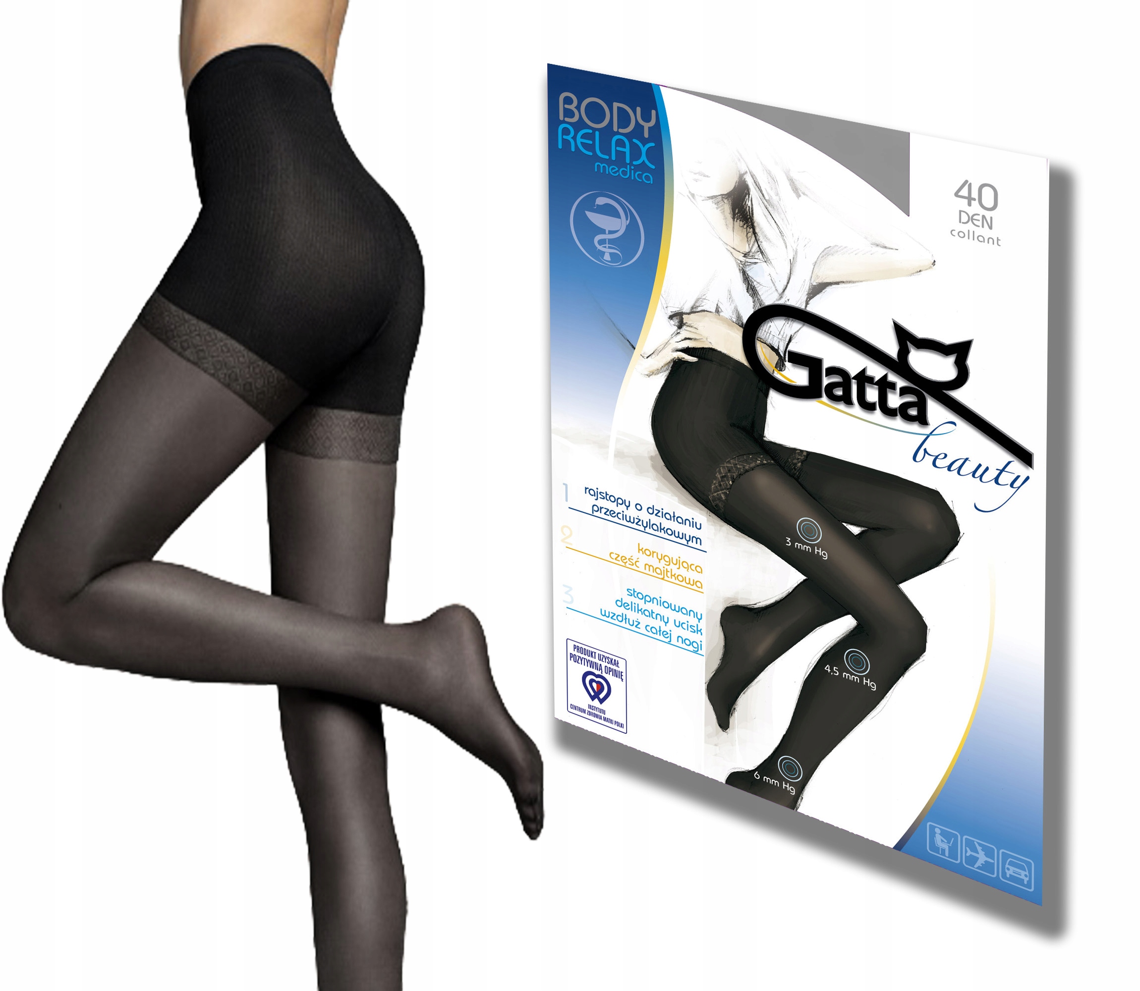 

Rajstopy Gatta Body Relax Medica 40DEN 5-XL grafit