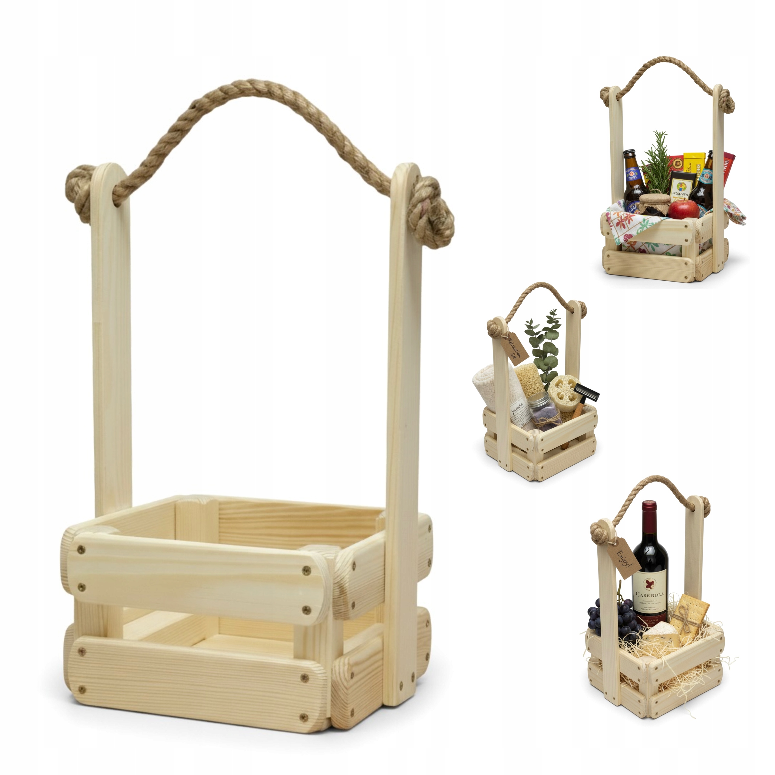 Košík dárkový košík Dřevěné nosítko dárek Kvalita