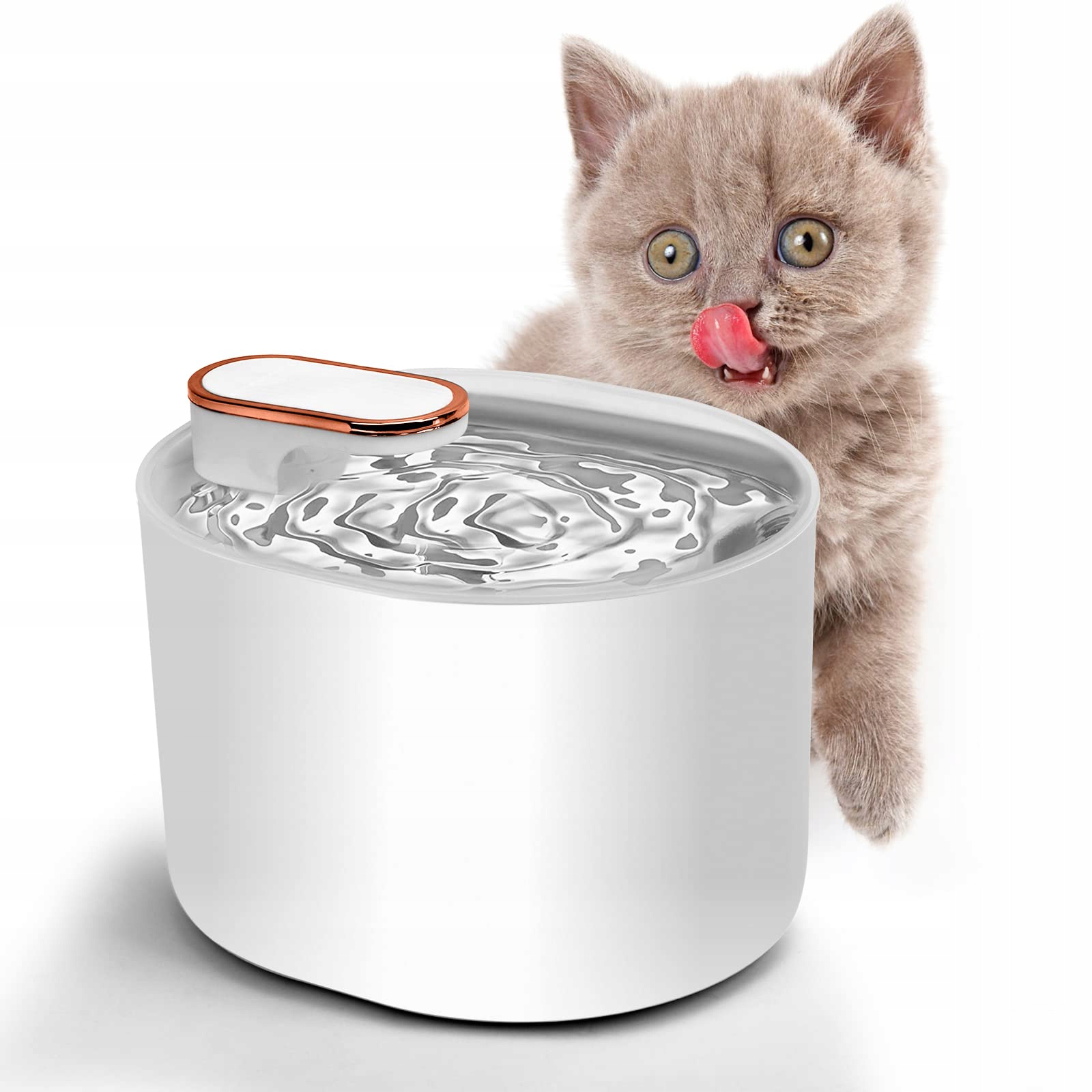 Levně Fontána Pro Kočky 3 L S Uhlíkovým Filtrem, Tiché Podsvícení 30 Db