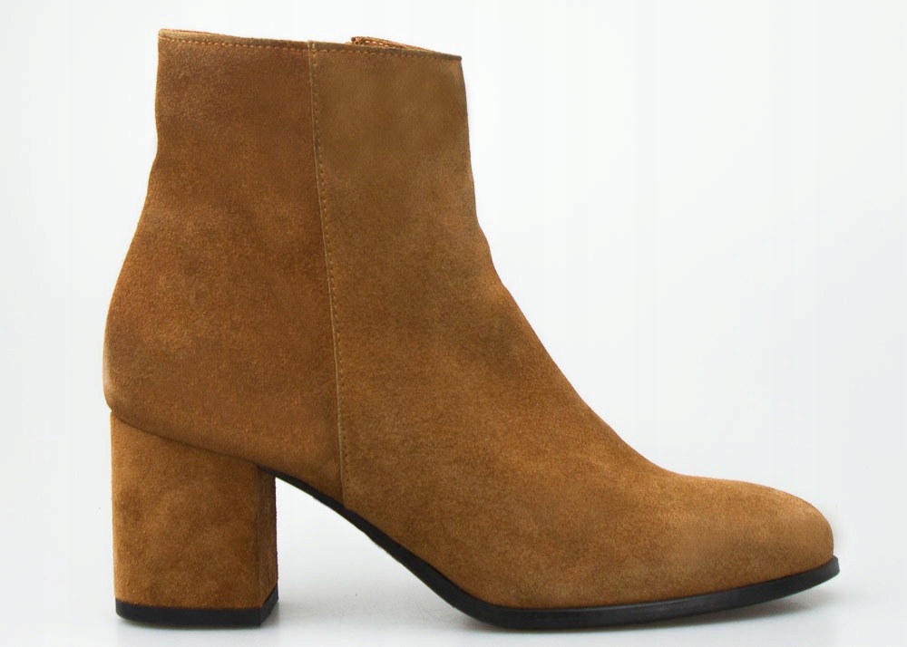 Hnědé Velurové Kotníkové Boty Teplé Podzim Zima 38