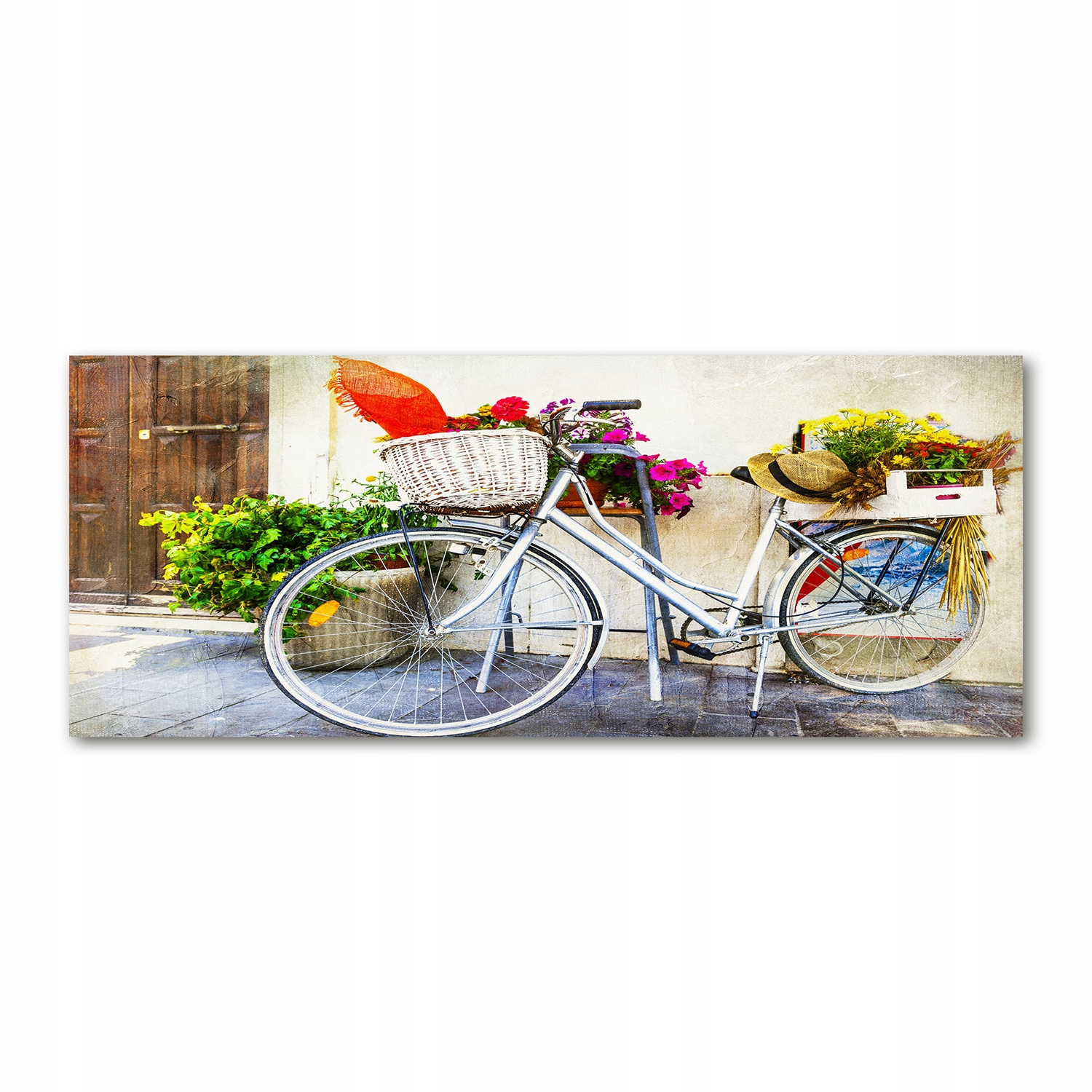 

Foto obraz na szkle akrylowym Biały rower 125x50cm