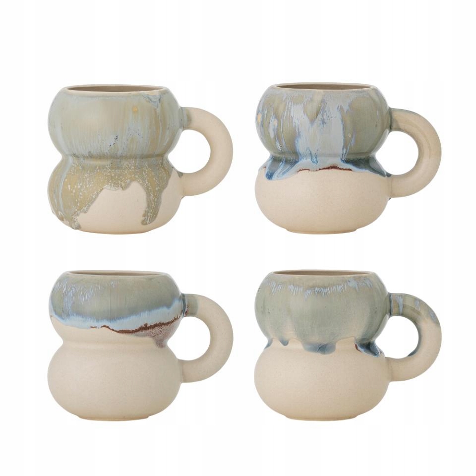 Bloomingville Luna Hrnek 400 ml Sada 4 hrnků Modrý