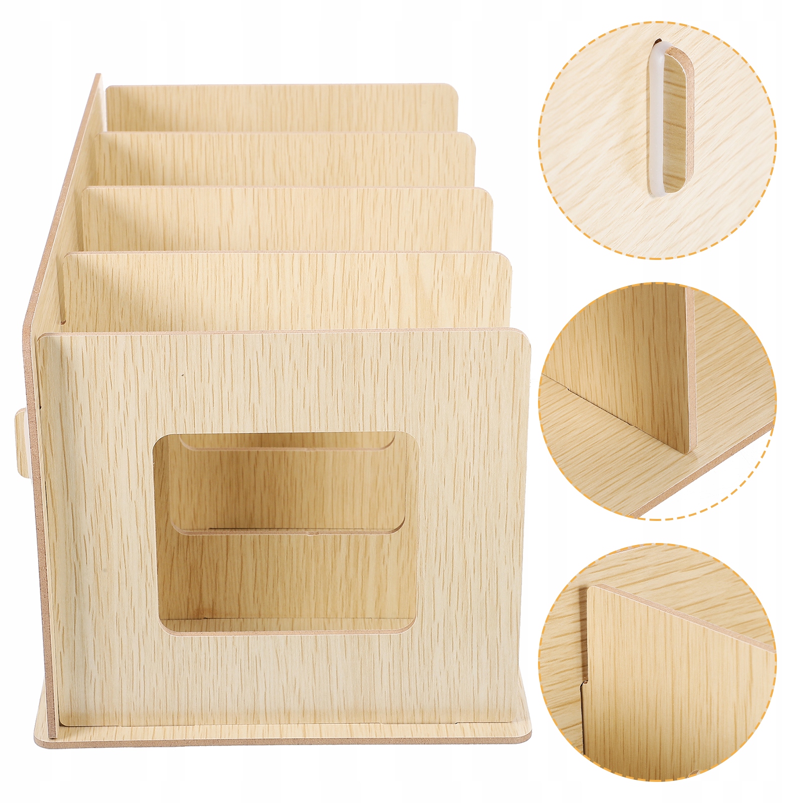 DREWNIANY STOJAK NA KSIĄŻKI ORGANIZATOR NA PŁYTY WINYLOWE Materiał drewno