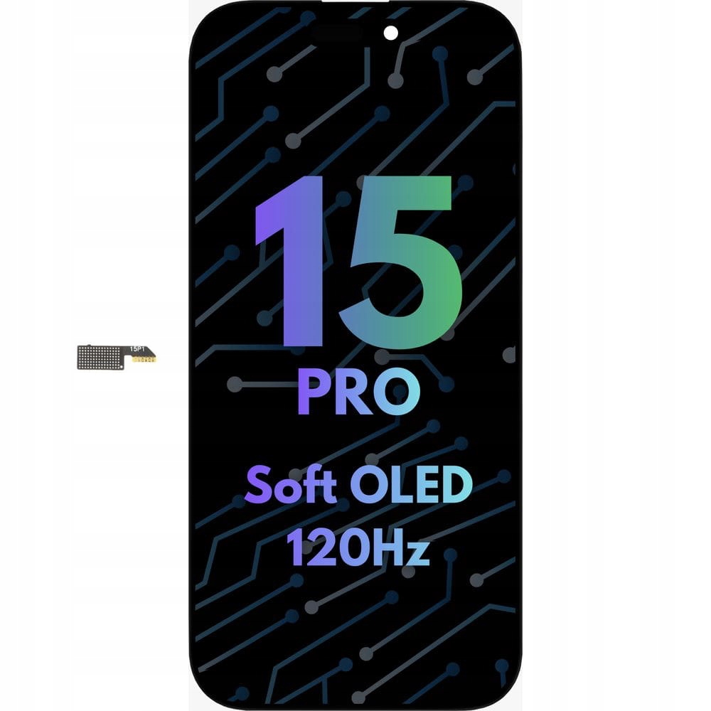LCD displej pro iPhone 15 Pro Náhradní Soft Oled 120 Hz těsnění