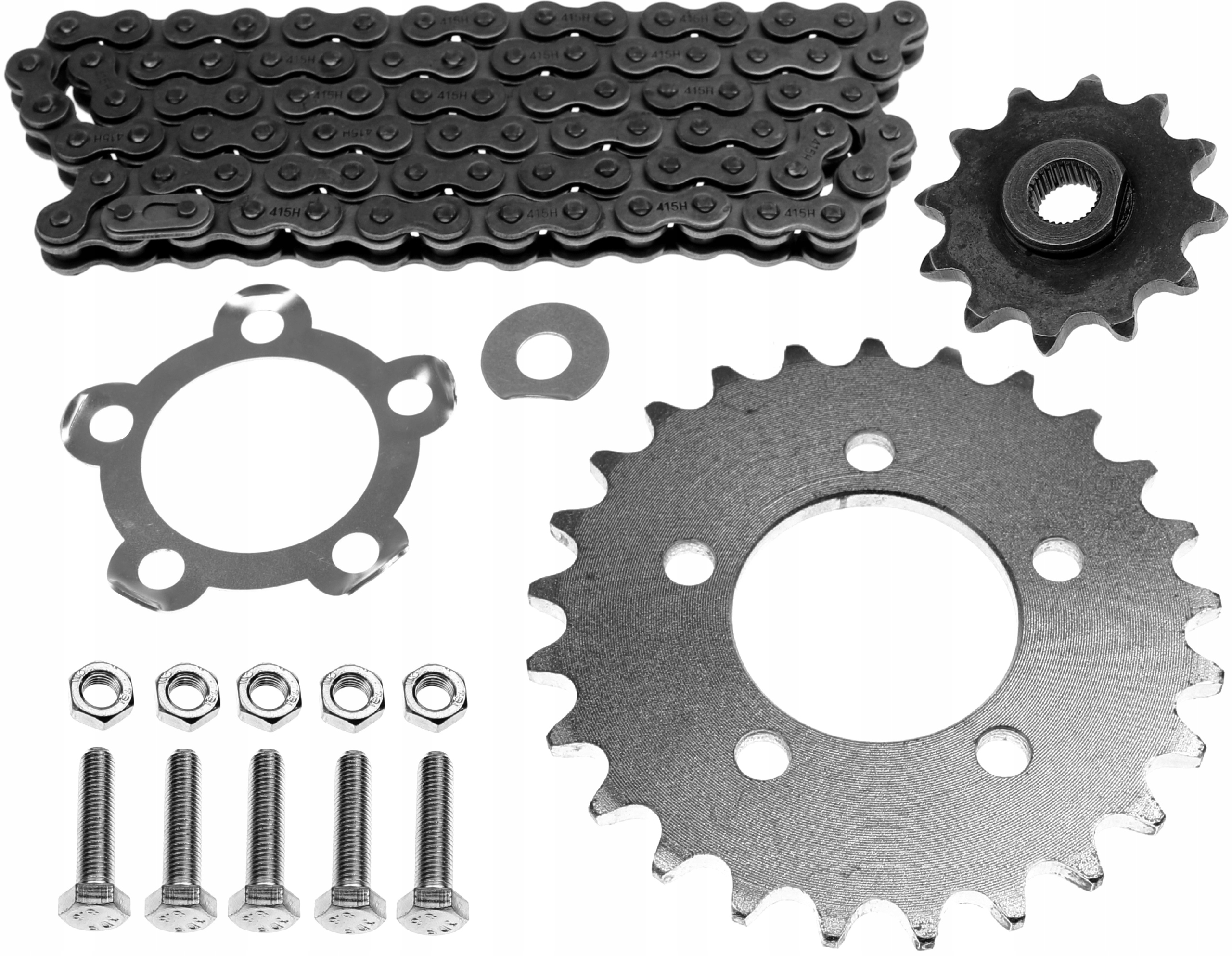 ZĘBATKA PRZÓD TYŁ ŁAŃCUCH YBN ŚRUBY MOTORYNKA PONY