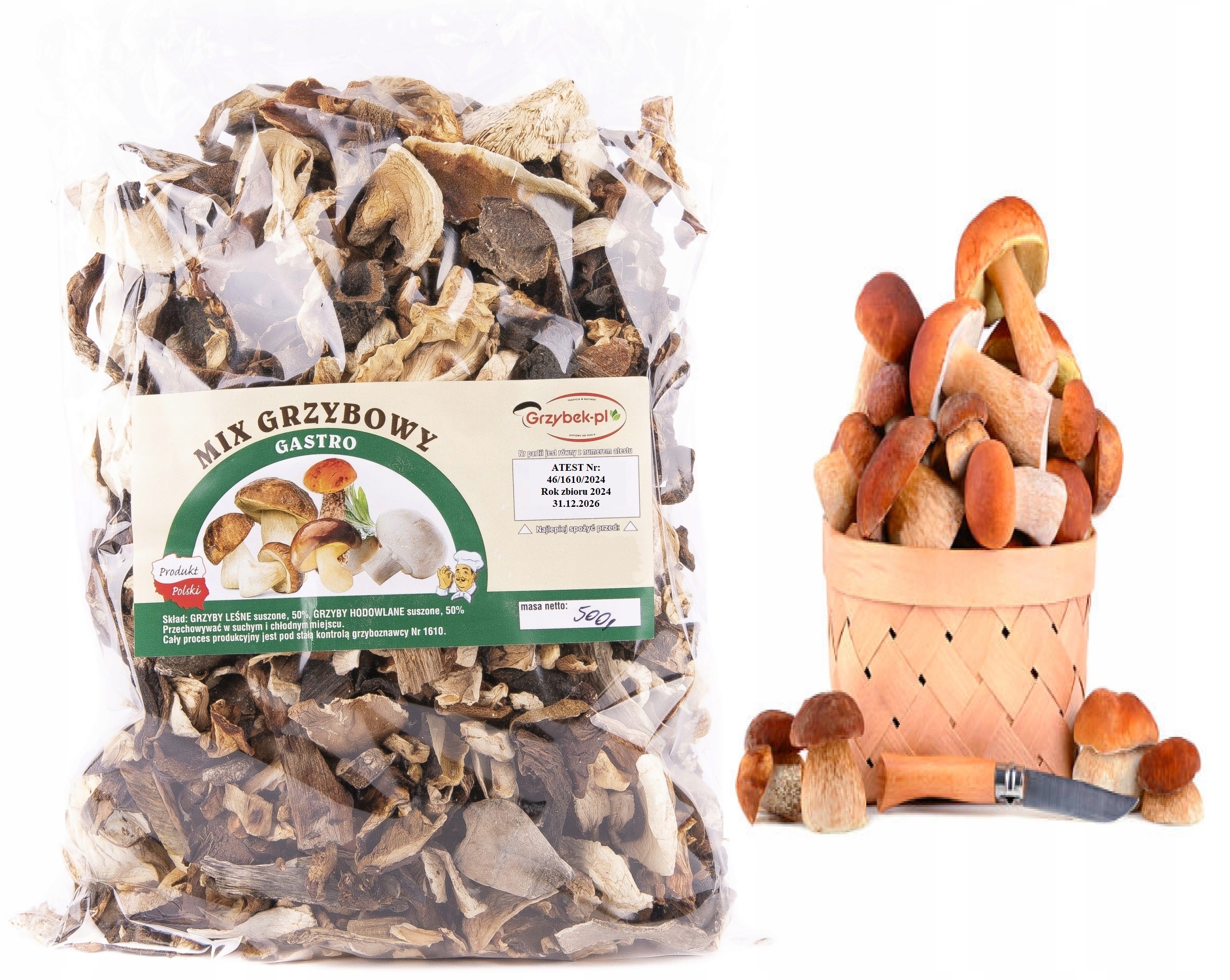 Levně Gastro Houbový MIX 500g Nová Sbírka 2025 Pl Atest lesních a chovných hub