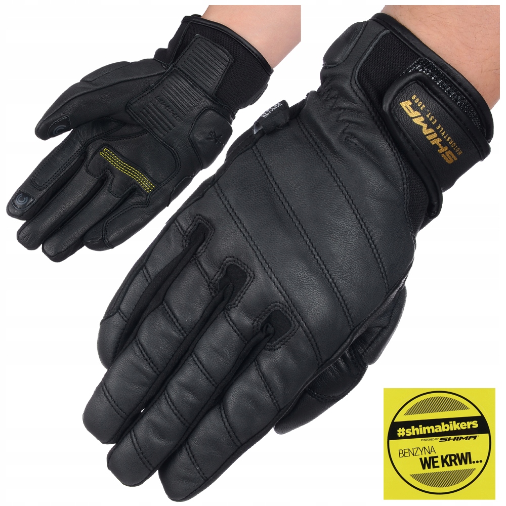 

Rękawice Motocyklowe Shima Revolver Black Męskie