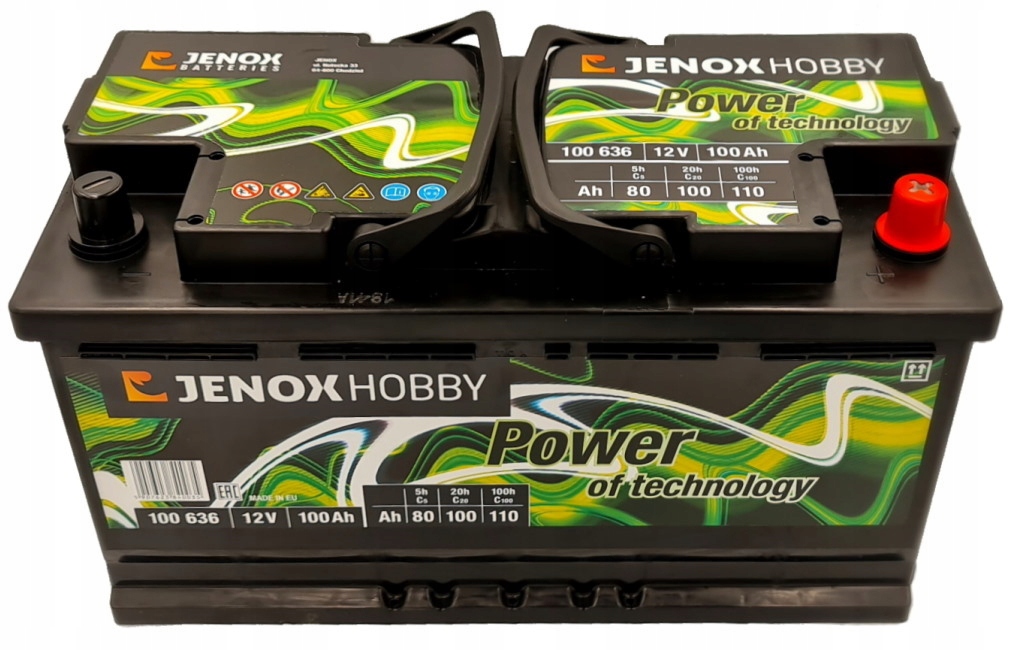 100636 - JENOX HOBBY 12V 100AH МОРСКОЙ АККУМУЛЯТОР ДЛЯ ЛОДКИ