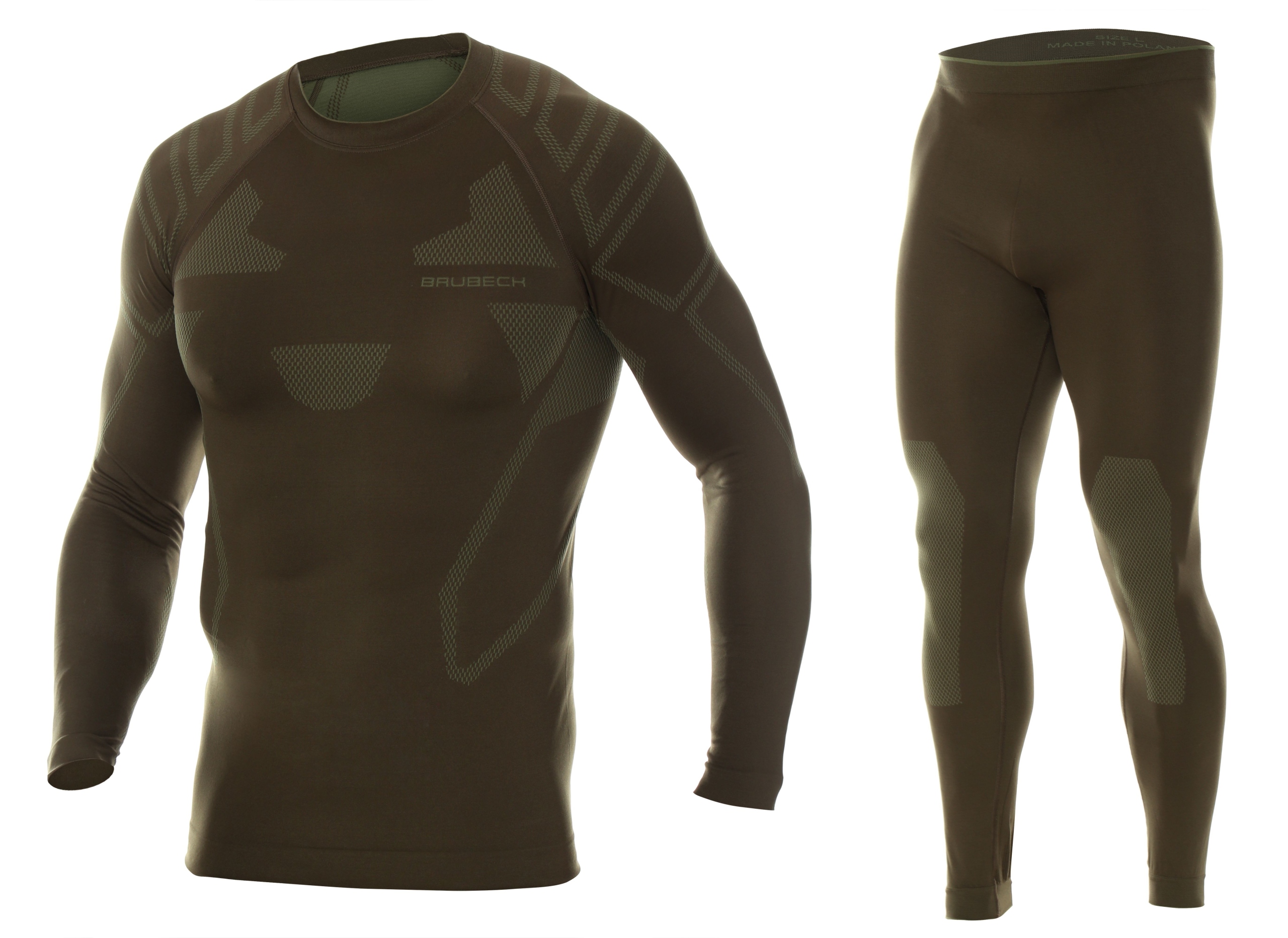 Brubeck Ranger Protect Bielizna Termoaktywna Komplet Męska Khaki XXXL