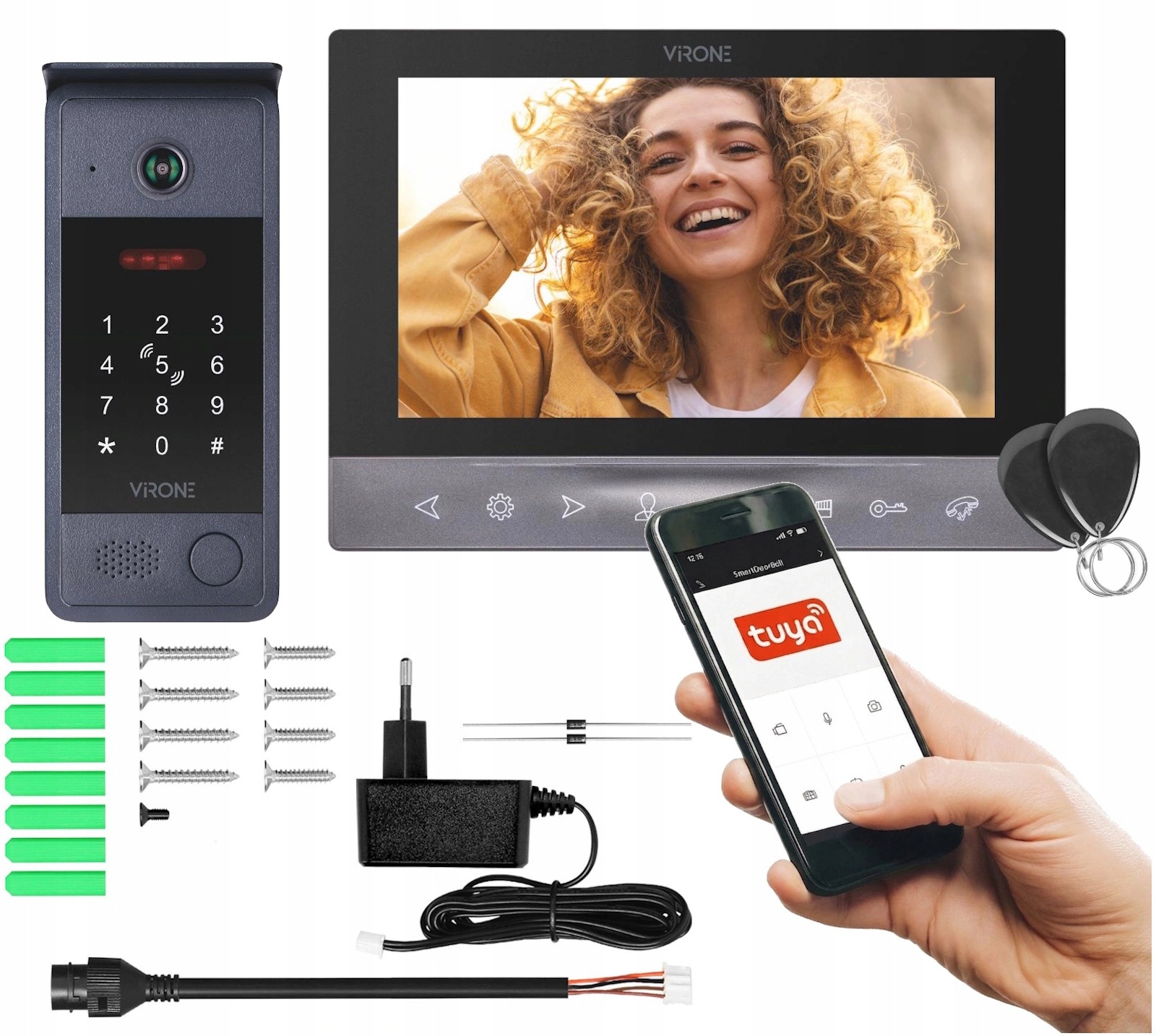 Videovrátnik Jednorodinný Full Hd šifrovač Rfid ovládanie Wifi Tuya