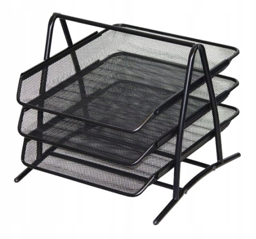 Organizer 3 Szuflady na Biurko A4 Metalowy Czarny