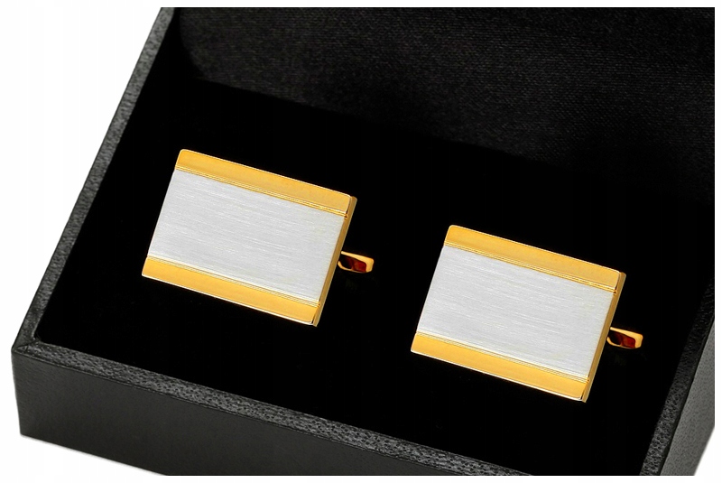 MODNE Spinki do Mankietów Koszul + PUDEŁKO D7-7