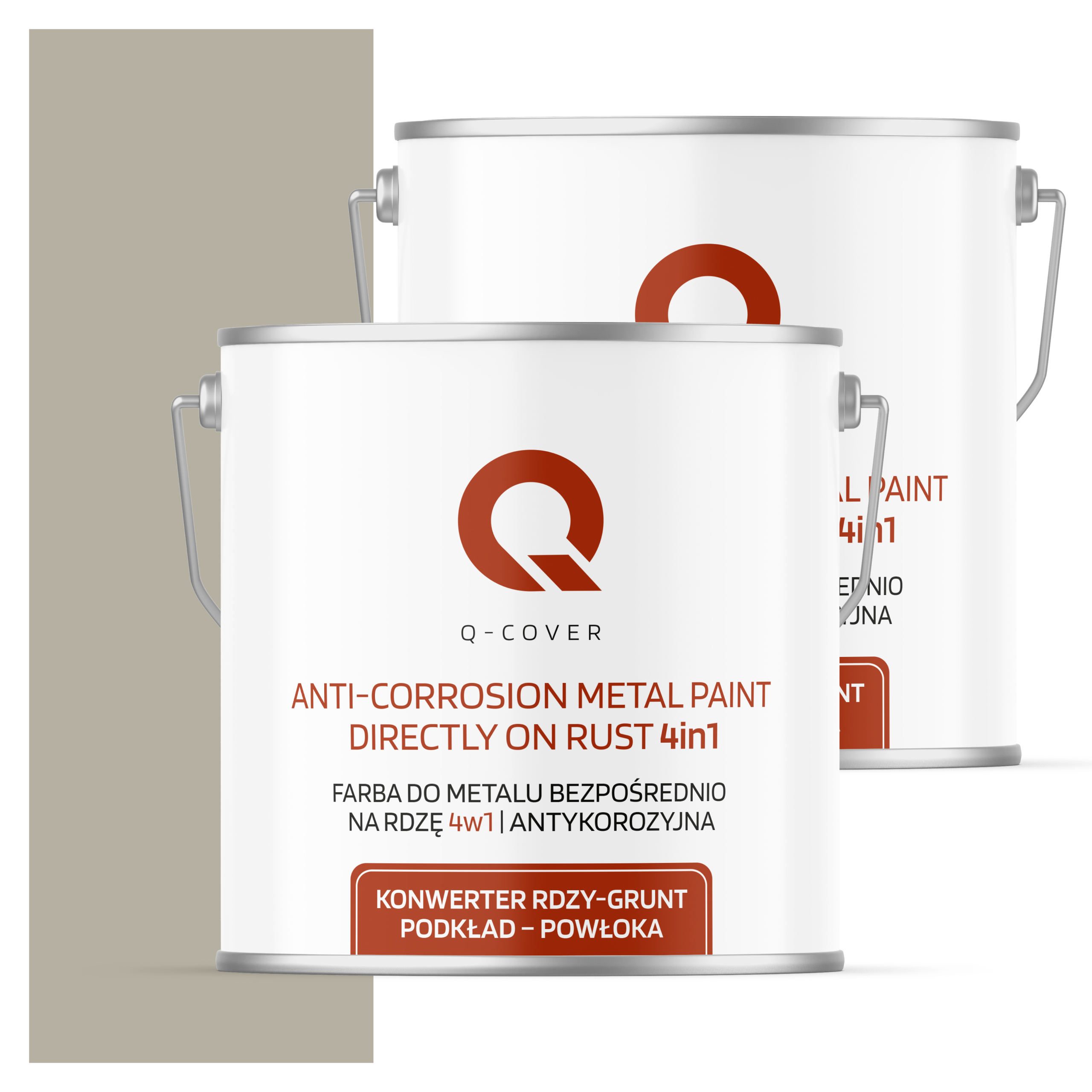 Farba Priamo na hrdzu Kov Aluminium Oceľ 5L 4v1 Mat Šedá Béžová