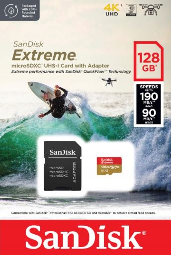 Karta pamięci SANDISK Extreme microSDXC 128GB Kod producenta SDSQXAA-128G-GN6AA