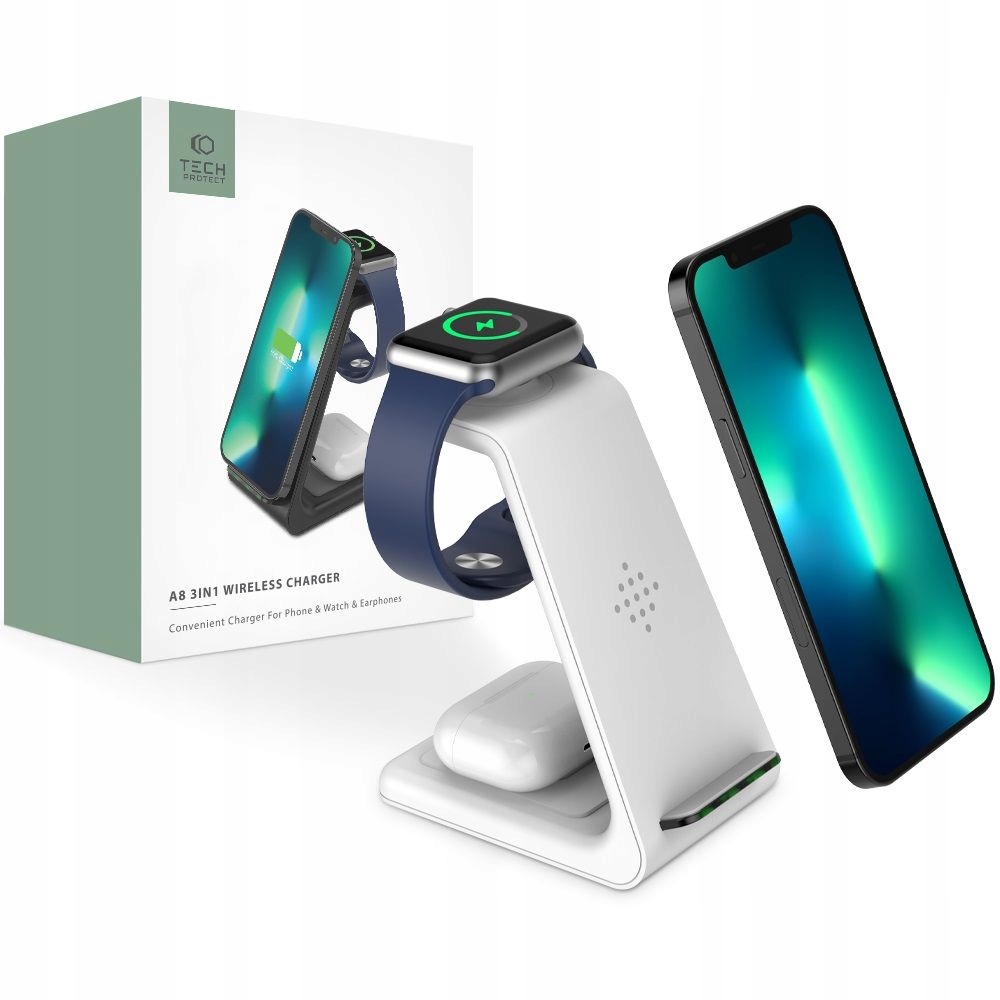

Tech-protect A8 3IN1 Wireless Charger White