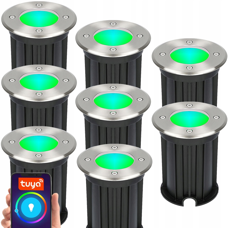 12x Najazdowa Oprawa Led Rgb Smart Lampa Ogrodowa GU10 Sterowana Aplikacja