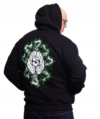 Mikina Brain Dead Familia S Kapucí Chobotnice černozelená